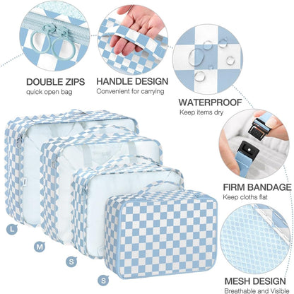 8 Set Packing Cubes for Suitcases, Packing Cube with Shoe, Cosmetics, Clothing, and Accessories Bags Packing Cubes for Travel Luggage Organizer(Leopard)