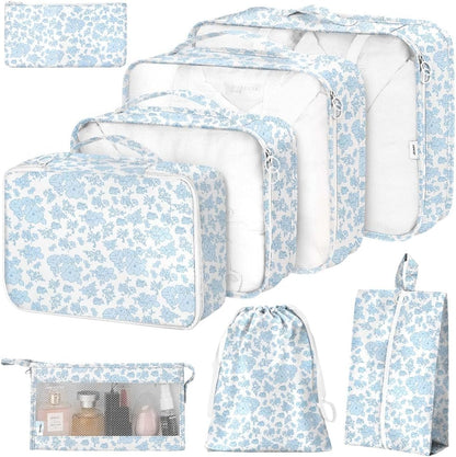 8 Set Packing Cubes for Suitcases, Packing Cube with Shoe, Cosmetics, Clothing, and Accessories Bags Packing Cubes for Travel Luggage Organizer(Leopard)
