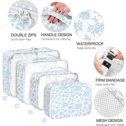 8 Set Packing Cubes for Suitcases, Packing Cube with Shoe, Cosmetics, Clothing, and Accessories Bags Packing Cubes for Travel Luggage Organizer(Leopard)