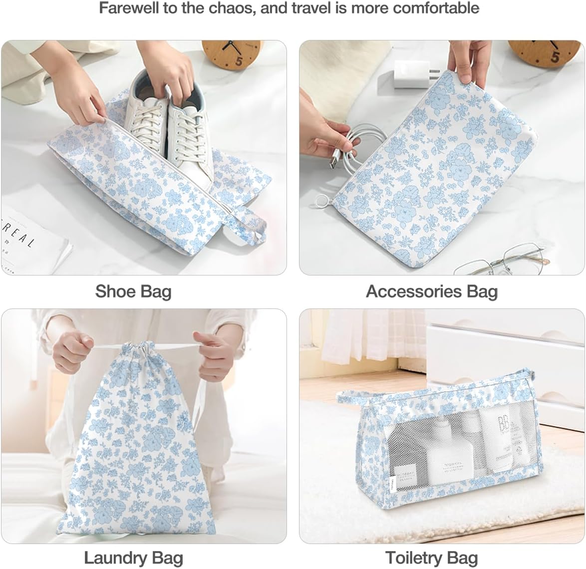 8 Set Packing Cubes for Suitcases, Packing Cube with Shoe, Cosmetics, Clothing, and Accessories Bags Packing Cubes for Travel Luggage Organizer(Leopard)