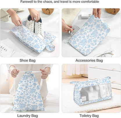 8 Set Packing Cubes for Suitcases, Packing Cube with Shoe, Cosmetics, Clothing, and Accessories Bags Packing Cubes for Travel Luggage Organizer(Leopard)