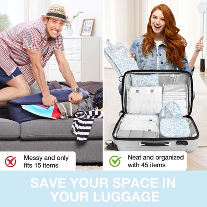 8 Set Packing Cubes for Suitcases, Packing Cube with Shoe, Cosmetics, Clothing, and Accessories Bags Packing Cubes for Travel Luggage Organizer(Leopard)
