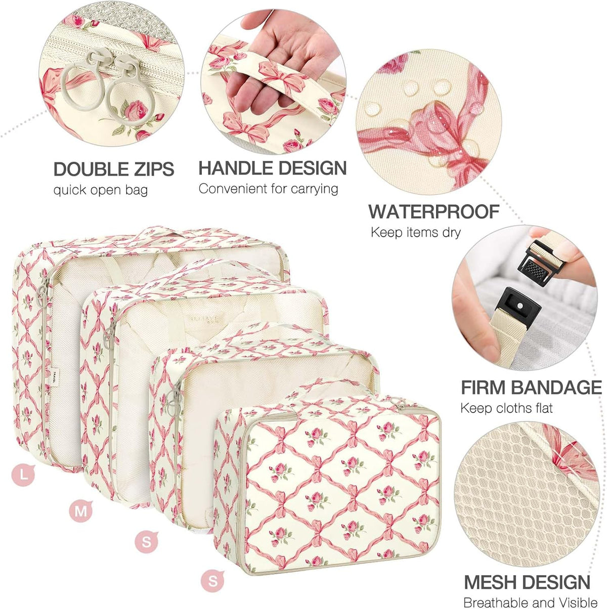 8 Set Packing Cubes for Suitcases, Packing Cube with Shoe, Cosmetics, Clothing, and Accessories Bags Packing Cubes for Travel Luggage Organizer(Leopard)