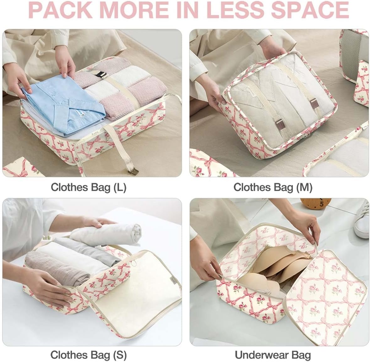 8 Set Packing Cubes for Suitcases, Packing Cube with Shoe, Cosmetics, Clothing, and Accessories Bags Packing Cubes for Travel Luggage Organizer(Leopard)