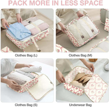 8 Set Packing Cubes for Suitcases, Packing Cube with Shoe, Cosmetics, Clothing, and Accessories Bags Packing Cubes for Travel Luggage Organizer(Leopard)