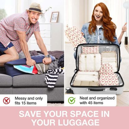 8 Set Packing Cubes for Suitcases, Packing Cube with Shoe, Cosmetics, Clothing, and Accessories Bags Packing Cubes for Travel Luggage Organizer(Leopard)