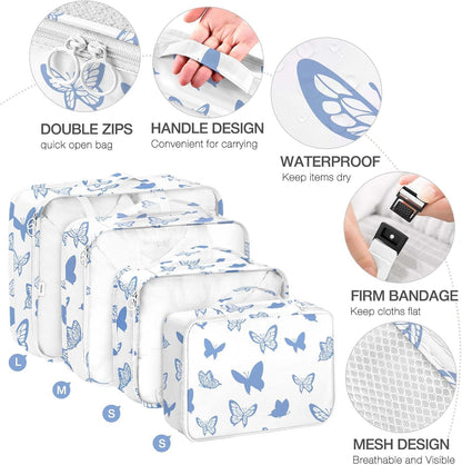 8 Set Packing Cubes for Suitcases, Packing Cube with Shoe, Cosmetics, Clothing, and Accessories Bags Packing Cubes for Travel Luggage Organizer(Leopard)