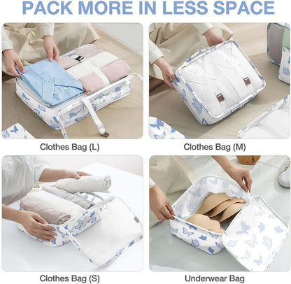 8 Set Packing Cubes for Suitcases, Packing Cube with Shoe, Cosmetics, Clothing, and Accessories Bags Packing Cubes for Travel Luggage Organizer(Leopard)