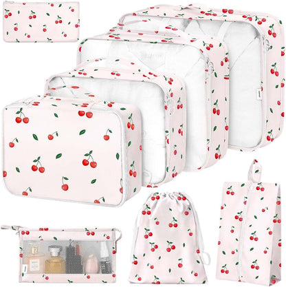 8 Set Packing Cubes for Suitcases, Packing Cube with Shoe, Cosmetics, Clothing, and Accessories Bags Packing Cubes for Travel Luggage Organizer(Leopard)