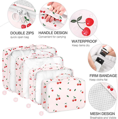 8 Set Packing Cubes for Suitcases, Packing Cube with Shoe, Cosmetics, Clothing, and Accessories Bags Packing Cubes for Travel Luggage Organizer(Leopard)