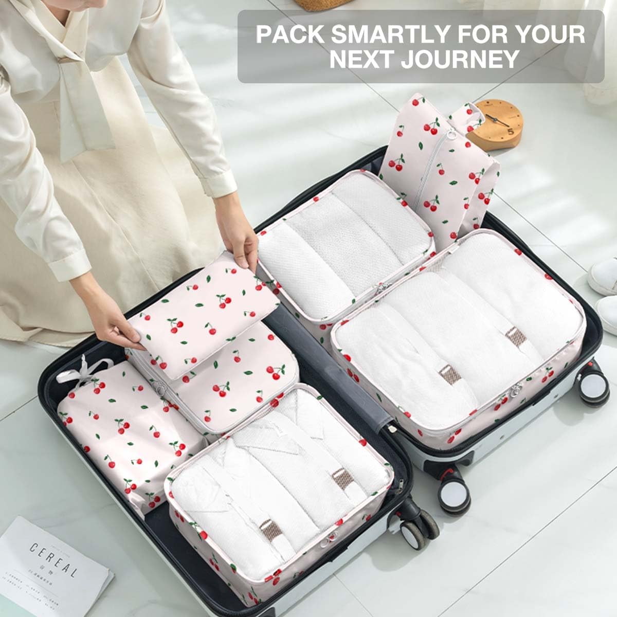 8 Set Packing Cubes for Suitcases, Packing Cube with Shoe, Cosmetics, Clothing, and Accessories Bags Packing Cubes for Travel Luggage Organizer(Leopard)
