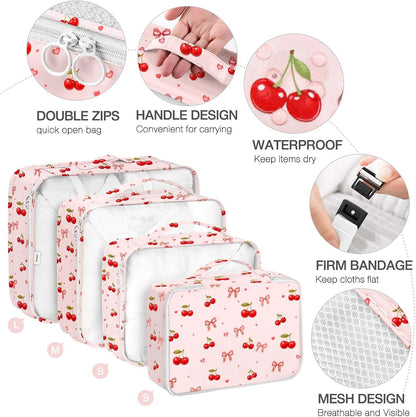 8 Set Packing Cubes for Suitcases, Packing Cube with Shoe, Cosmetics, Clothing, and Accessories Bags Packing Cubes for Travel Luggage Organizer(Leopard)