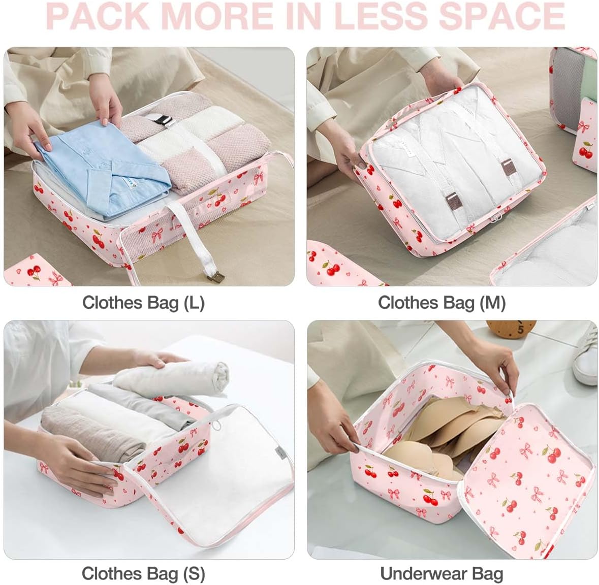 8 Set Packing Cubes for Suitcases, Packing Cube with Shoe, Cosmetics, Clothing, and Accessories Bags Packing Cubes for Travel Luggage Organizer(Leopard)