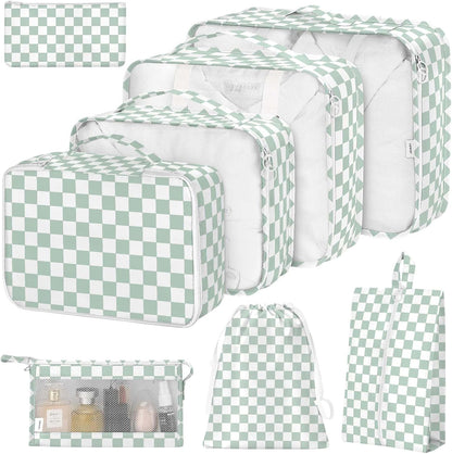 8 Set Packing Cubes for Suitcases, Packing Cube with Shoe, Cosmetics, Clothing, and Accessories Bags Packing Cubes for Travel Luggage Organizer(Leopard)