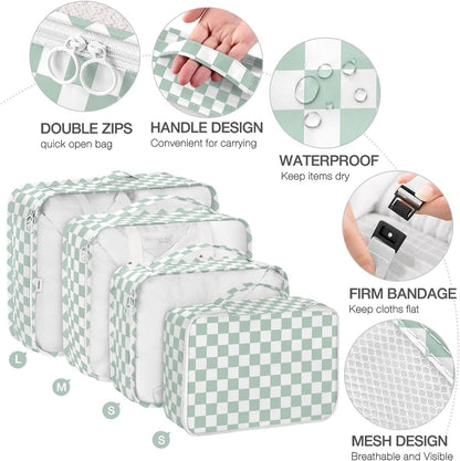 8 Set Packing Cubes for Suitcases, Packing Cube with Shoe, Cosmetics, Clothing, and Accessories Bags Packing Cubes for Travel Luggage Organizer(Leopard)