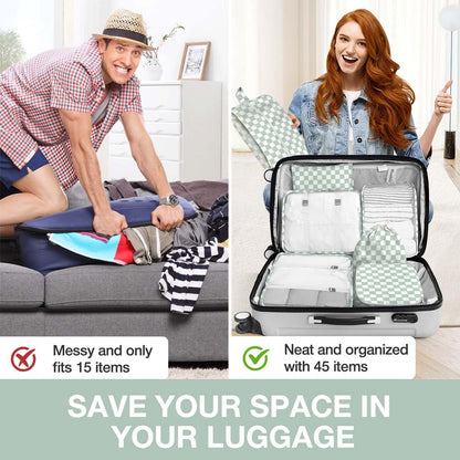 8 Set Packing Cubes for Suitcases, Packing Cube with Shoe, Cosmetics, Clothing, and Accessories Bags Packing Cubes for Travel Luggage Organizer(Leopard)
