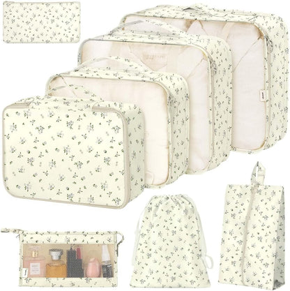 8 Set Packing Cubes for Suitcases, Packing Cube with Shoe, Cosmetics, Clothing, and Accessories Bags Packing Cubes for Travel Luggage Organizer(Leopard)