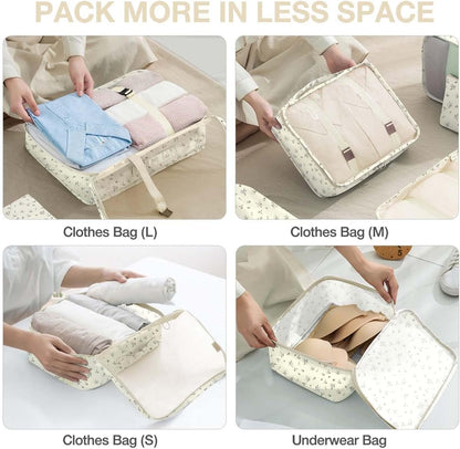 8 Set Packing Cubes for Suitcases, Packing Cube with Shoe, Cosmetics, Clothing, and Accessories Bags Packing Cubes for Travel Luggage Organizer(Leopard)