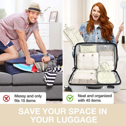 8 Set Packing Cubes for Suitcases, Packing Cube with Shoe, Cosmetics, Clothing, and Accessories Bags Packing Cubes for Travel Luggage Organizer(Leopard)