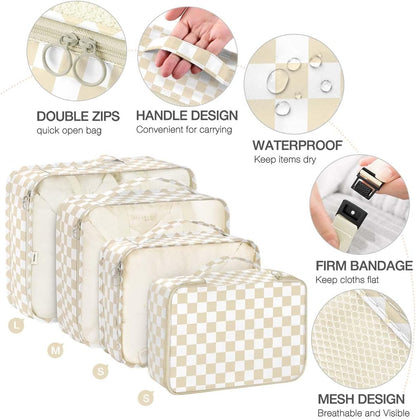 8 Set Packing Cubes for Suitcases, Packing Cube with Shoe, Cosmetics, Clothing, and Accessories Bags Packing Cubes for Travel Luggage Organizer(Leopard)