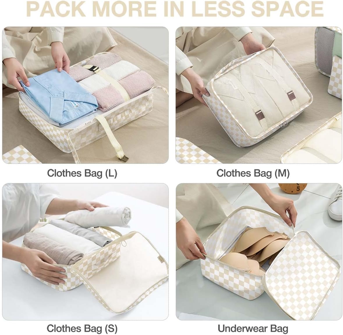 8 Set Packing Cubes for Suitcases, Packing Cube with Shoe, Cosmetics, Clothing, and Accessories Bags Packing Cubes for Travel Luggage Organizer(Leopard)