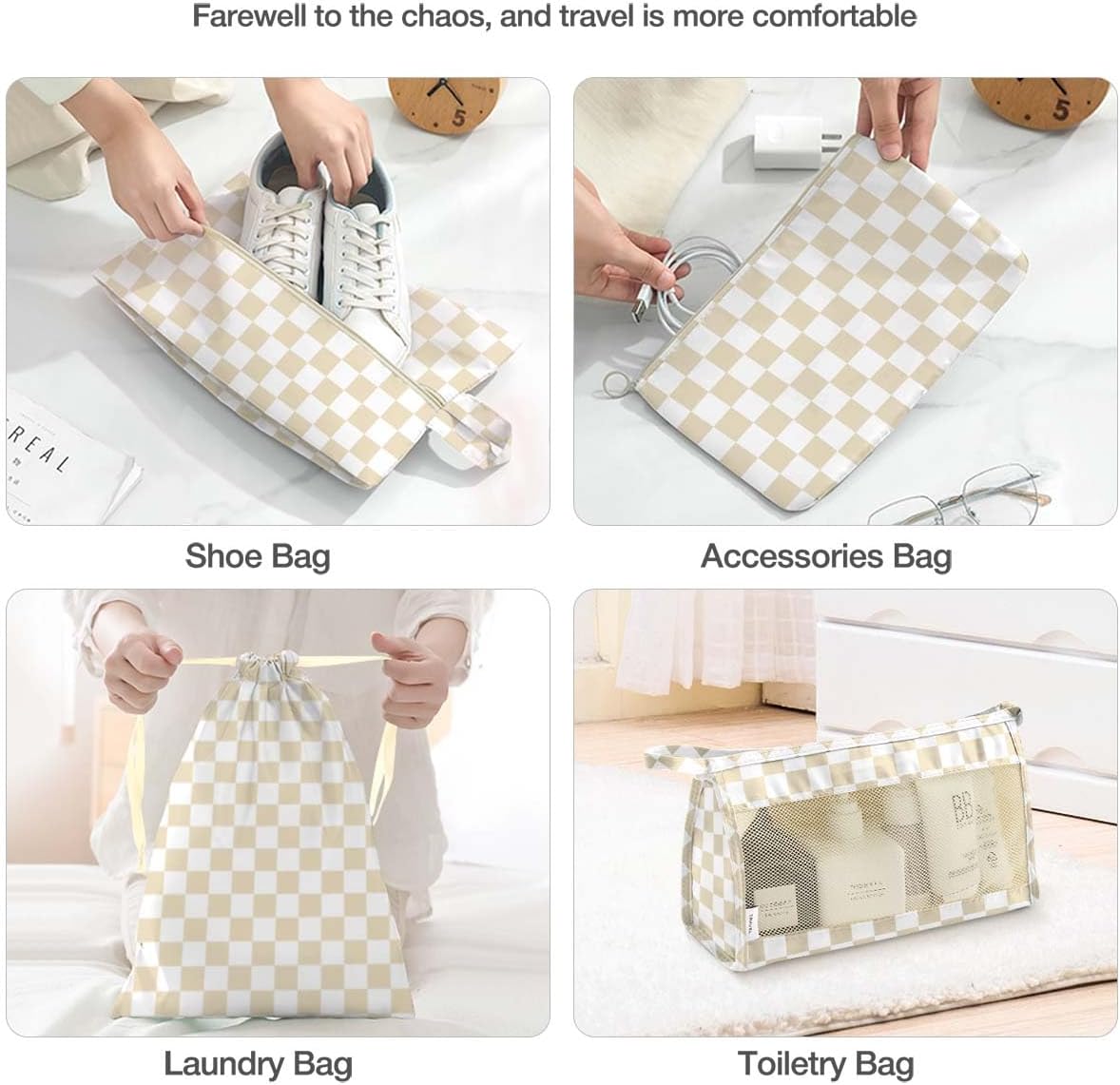 8 Set Packing Cubes for Suitcases, Packing Cube with Shoe, Cosmetics, Clothing, and Accessories Bags Packing Cubes for Travel Luggage Organizer(Leopard)
