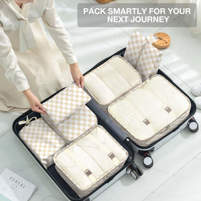 8 Set Packing Cubes for Suitcases, Packing Cube with Shoe, Cosmetics, Clothing, and Accessories Bags Packing Cubes for Travel Luggage Organizer(Leopard)