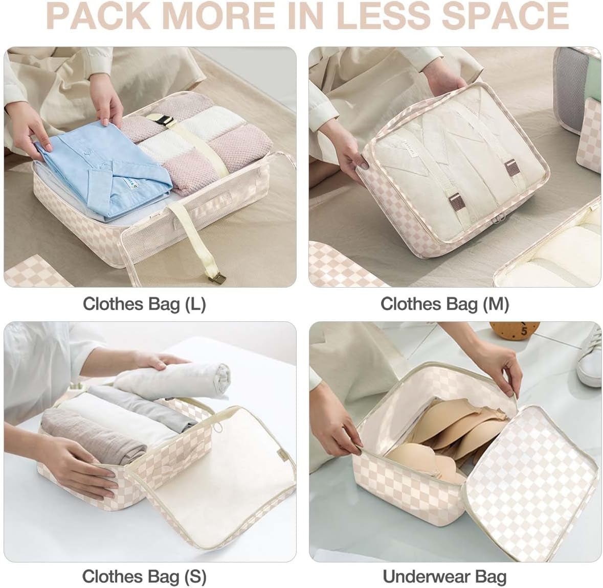 8 Set Packing Cubes for Suitcases, Packing Cube with Shoe, Cosmetics, Clothing, and Accessories Bags Packing Cubes for Travel Luggage Organizer(Leopard)