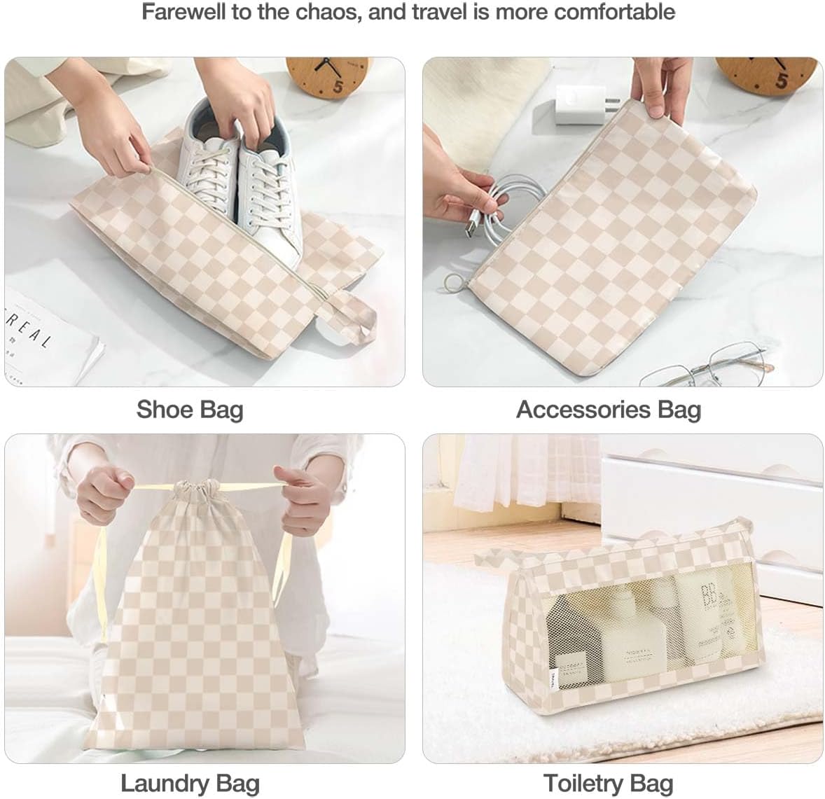 8 Set Packing Cubes for Suitcases, Packing Cube with Shoe, Cosmetics, Clothing, and Accessories Bags Packing Cubes for Travel Luggage Organizer(Leopard)