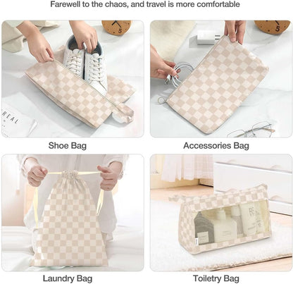 8 Set Packing Cubes for Suitcases, Packing Cube with Shoe, Cosmetics, Clothing, and Accessories Bags Packing Cubes for Travel Luggage Organizer(Leopard)