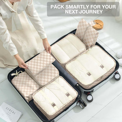 8 Set Packing Cubes for Suitcases, Packing Cube with Shoe, Cosmetics, Clothing, and Accessories Bags Packing Cubes for Travel Luggage Organizer(Leopard)