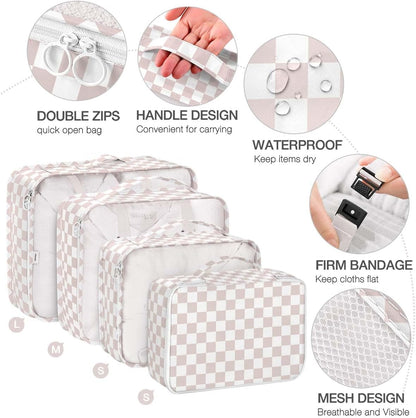 8 Set Packing Cubes for Suitcases, Packing Cube with Shoe, Cosmetics, Clothing, and Accessories Bags Packing Cubes for Travel Luggage Organizer(Leopard)