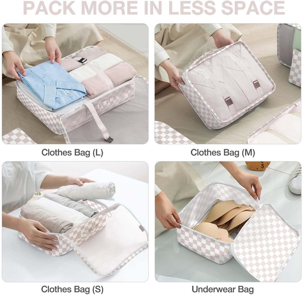 8 Set Packing Cubes for Suitcases, Packing Cube with Shoe, Cosmetics, Clothing, and Accessories Bags Packing Cubes for Travel Luggage Organizer(Leopard)
