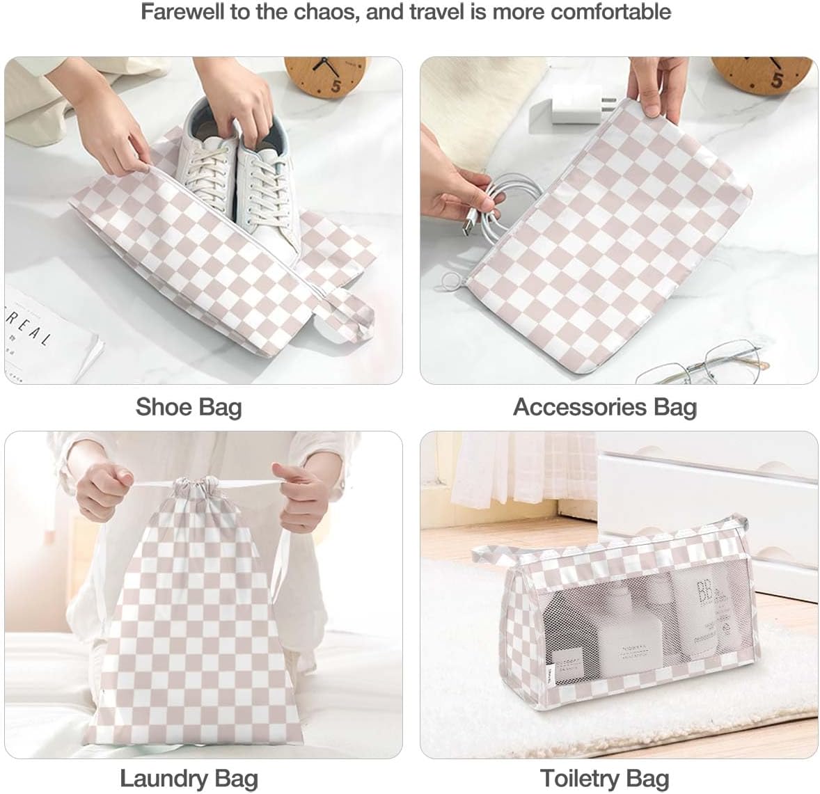 8 Set Packing Cubes for Suitcases, Packing Cube with Shoe, Cosmetics, Clothing, and Accessories Bags Packing Cubes for Travel Luggage Organizer(Leopard)