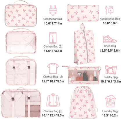 8 Set Packing Cubes for Suitcases, Packing Cube with Shoe, Cosmetics, Clothing, and Accessories Bags Packing Cubes for Travel Luggage Organizer(Leopard)