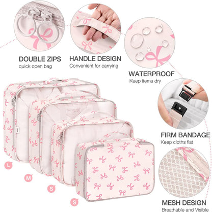 8 Set Packing Cubes for Suitcases, Packing Cube with Shoe, Cosmetics, Clothing, and Accessories Bags Packing Cubes for Travel Luggage Organizer(Leopard)