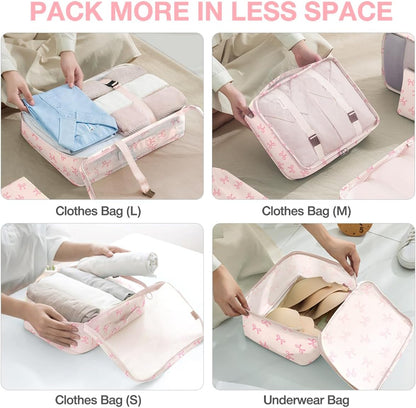 8 Set Packing Cubes for Suitcases, Packing Cube with Shoe, Cosmetics, Clothing, and Accessories Bags Packing Cubes for Travel Luggage Organizer(Leopard)