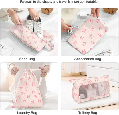 8 Set Packing Cubes for Suitcases, Packing Cube with Shoe, Cosmetics, Clothing, and Accessories Bags Packing Cubes for Travel Luggage Organizer(Leopard)