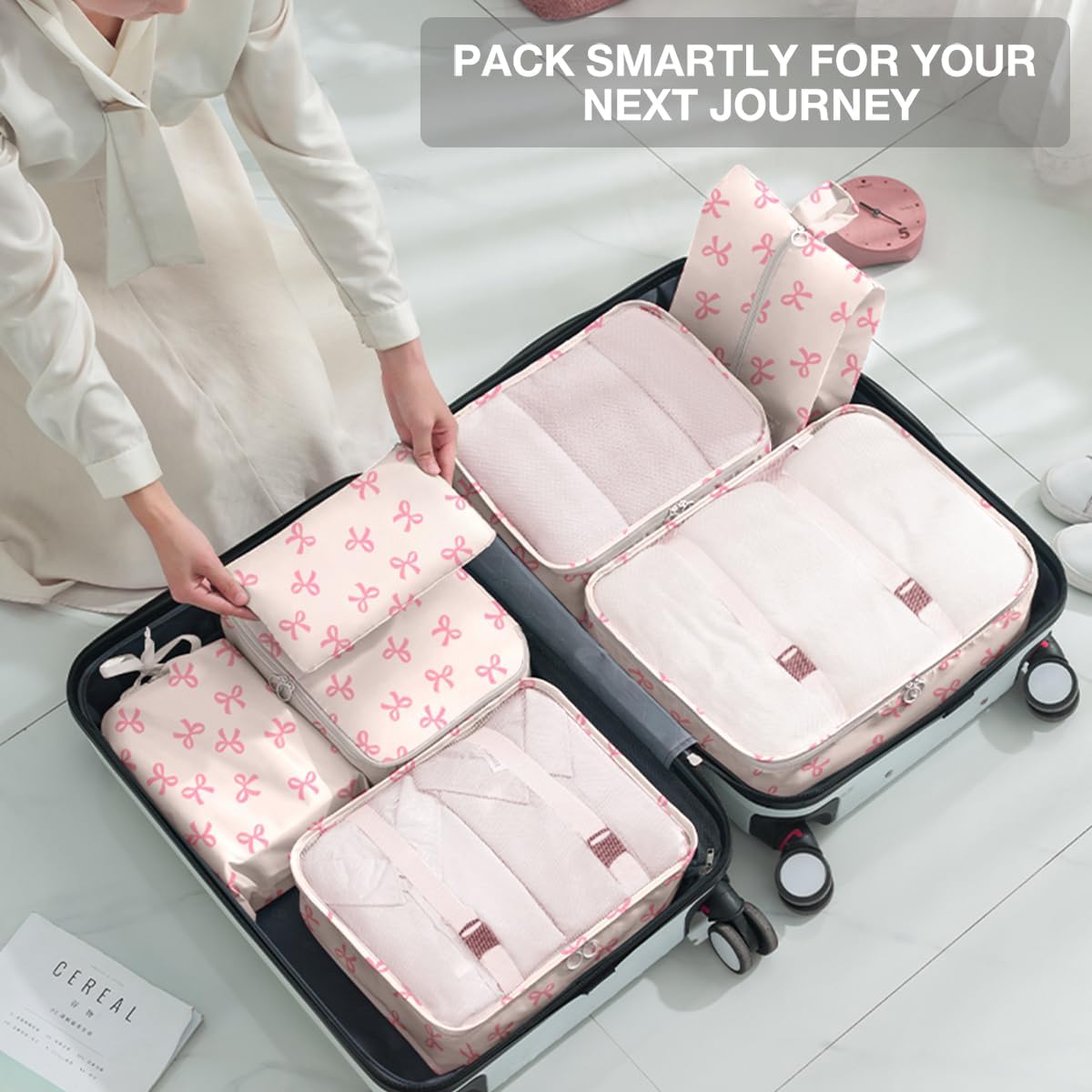 8 Set Packing Cubes for Suitcases, Packing Cube with Shoe, Cosmetics, Clothing, and Accessories Bags Packing Cubes for Travel Luggage Organizer(Leopard)