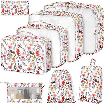 8 Set Packing Cubes for Suitcases, Packing Cube with Shoe, Cosmetics, Clothing, and Accessories Bags Packing Cubes for Travel Luggage Organizer(Leopard)