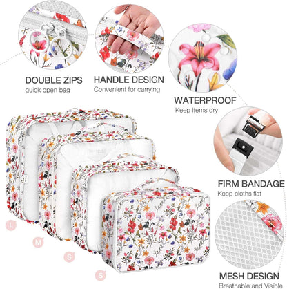 8 Set Packing Cubes for Suitcases, Packing Cube with Shoe, Cosmetics, Clothing, and Accessories Bags Packing Cubes for Travel Luggage Organizer(Leopard)