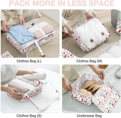 8 Set Packing Cubes for Suitcases, Packing Cube with Shoe, Cosmetics, Clothing, and Accessories Bags Packing Cubes for Travel Luggage Organizer(Leopard)
