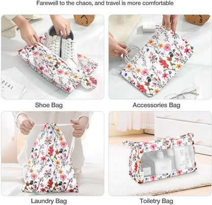 8 Set Packing Cubes for Suitcases, Packing Cube with Shoe, Cosmetics, Clothing, and Accessories Bags Packing Cubes for Travel Luggage Organizer(Leopard)