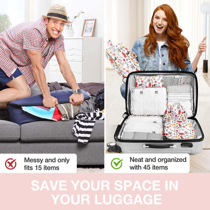 8 Set Packing Cubes for Suitcases, Packing Cube with Shoe, Cosmetics, Clothing, and Accessories Bags Packing Cubes for Travel Luggage Organizer(Leopard)