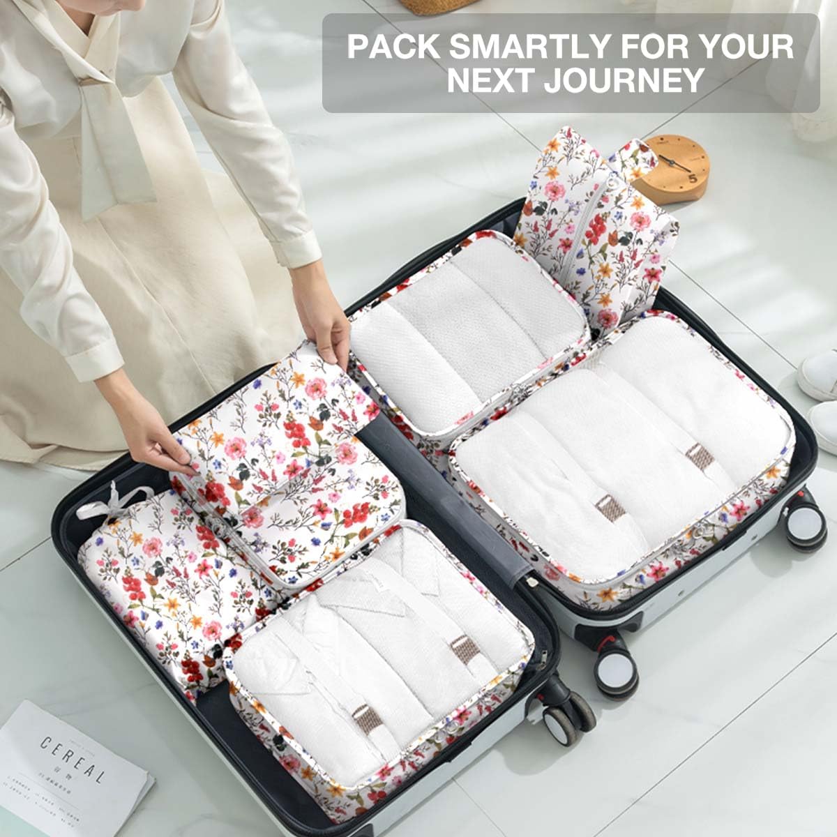 8 Set Packing Cubes for Suitcases, Packing Cube with Shoe, Cosmetics, Clothing, and Accessories Bags Packing Cubes for Travel Luggage Organizer(Leopard)