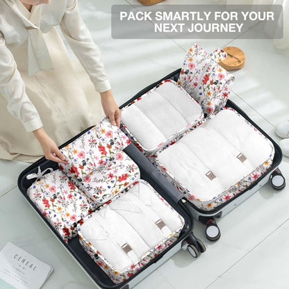 8 Set Packing Cubes for Suitcases, Packing Cube with Shoe, Cosmetics, Clothing, and Accessories Bags Packing Cubes for Travel Luggage Organizer(Leopard)