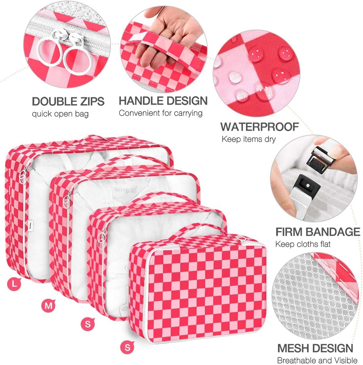 8 Set Packing Cubes for Suitcases, Packing Cube with Shoe, Cosmetics, Clothing, and Accessories Bags Packing Cubes for Travel Luggage Organizer(Leopard)