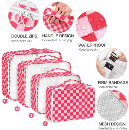 8 Set Packing Cubes for Suitcases, Packing Cube with Shoe, Cosmetics, Clothing, and Accessories Bags Packing Cubes for Travel Luggage Organizer(Leopard)