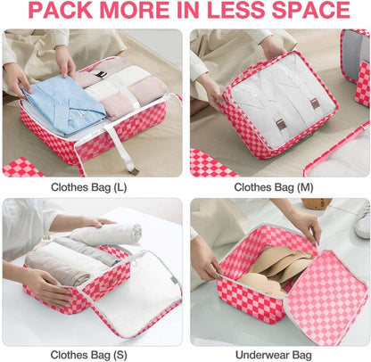 8 Set Packing Cubes for Suitcases, Packing Cube with Shoe, Cosmetics, Clothing, and Accessories Bags Packing Cubes for Travel Luggage Organizer(Leopard)