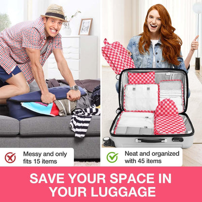 8 Set Packing Cubes for Suitcases, Packing Cube with Shoe, Cosmetics, Clothing, and Accessories Bags Packing Cubes for Travel Luggage Organizer(Leopard)